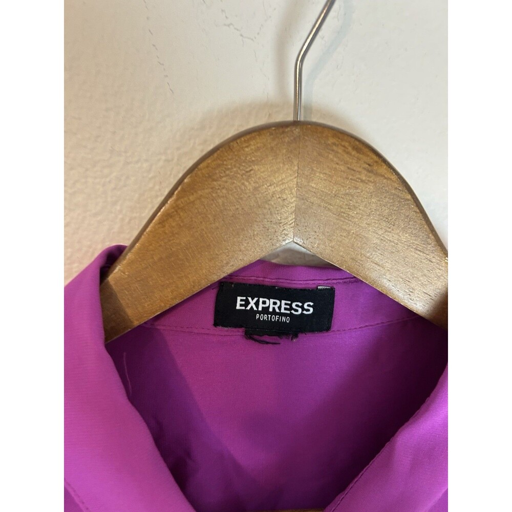 Express Portofino Shirt XL Purple button Up Long Sleeve Lightweight Blouse Top - Picture 2 of 3